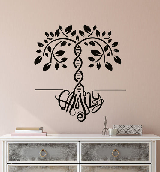 Autocollant mural en vinyle avec Logo d'arbre généalogique ADN, autocollants de Design d'intérieur pour la maison, 3301ig