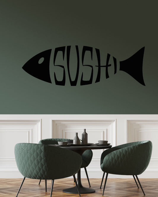 Vinyl Wall Decal Sushi Logo Restaurant Japanese Cuisine Stickers (3364ig)