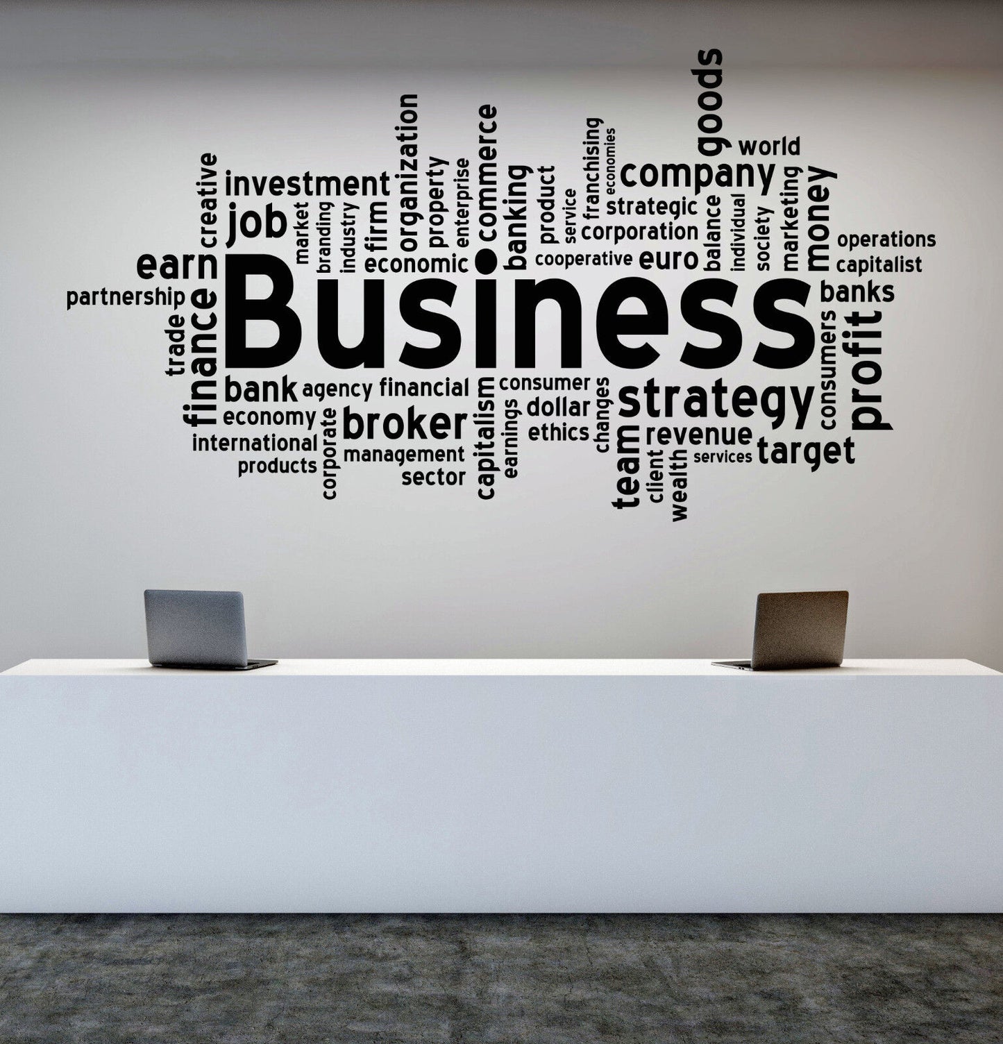 Vinyl Decal Business Words Clouds Job Strategy Bank Wall Sticker (n1011)