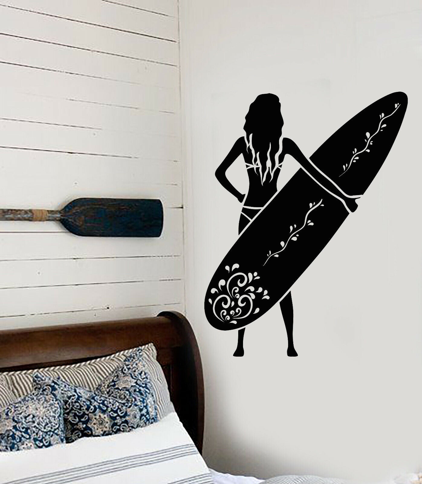 Autocollant mural en vinyle pour sports nautiques, autocollants pour surfeur et surfeur (3391ig)