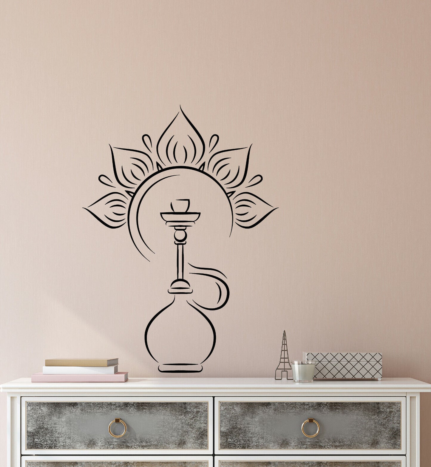 Vinyl Wall Decal Hookah Smoking Room Bar Smoke Stickers (3423ig)