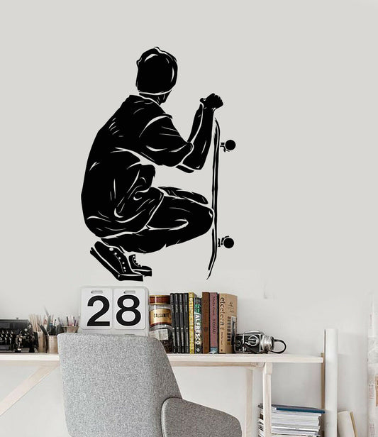 Vinyl Wall Decal Skateboard Skater Boy Teen Room Stickers (3437ig)