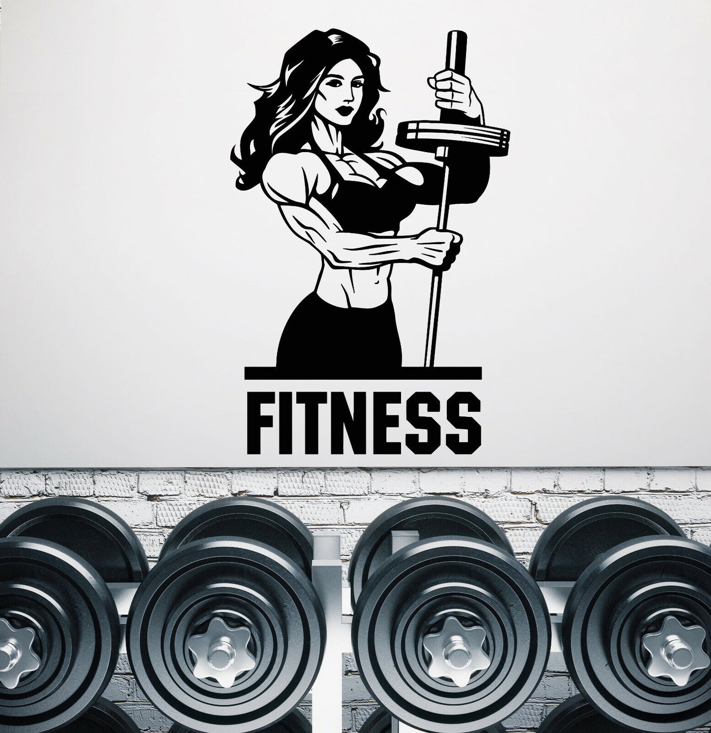 Autocollant mural en vinyle pour salle de sport, Fitness, fille, Muscles, Sexy, beau corps (3448ig)