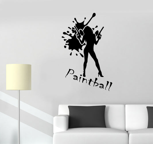 Autocollant mural en vinyle avec logo de joueur de club de paintball (3462ig)