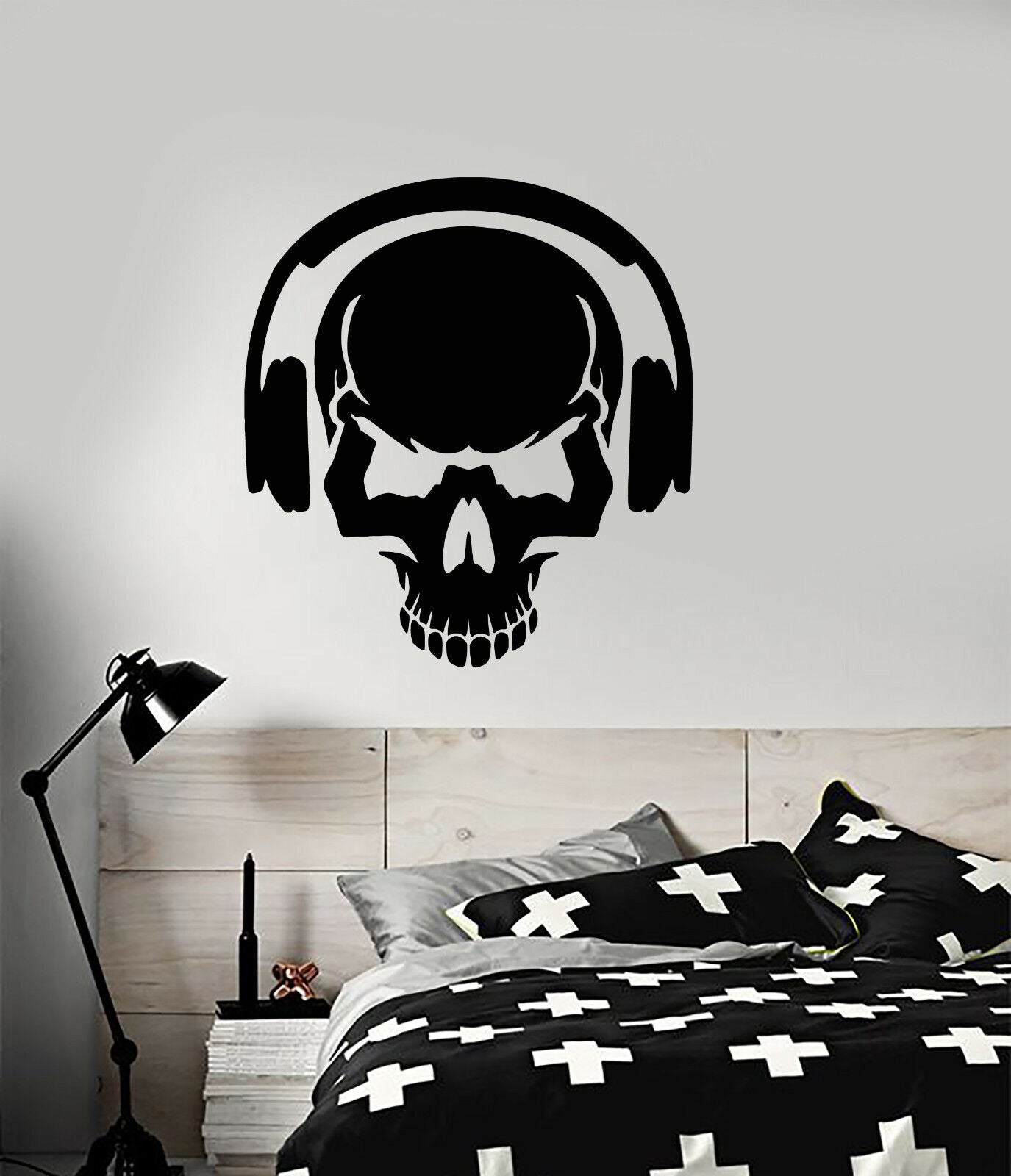 Vinyl Wall Decal Skull Music Lover Headphones Stickers (3474ig)