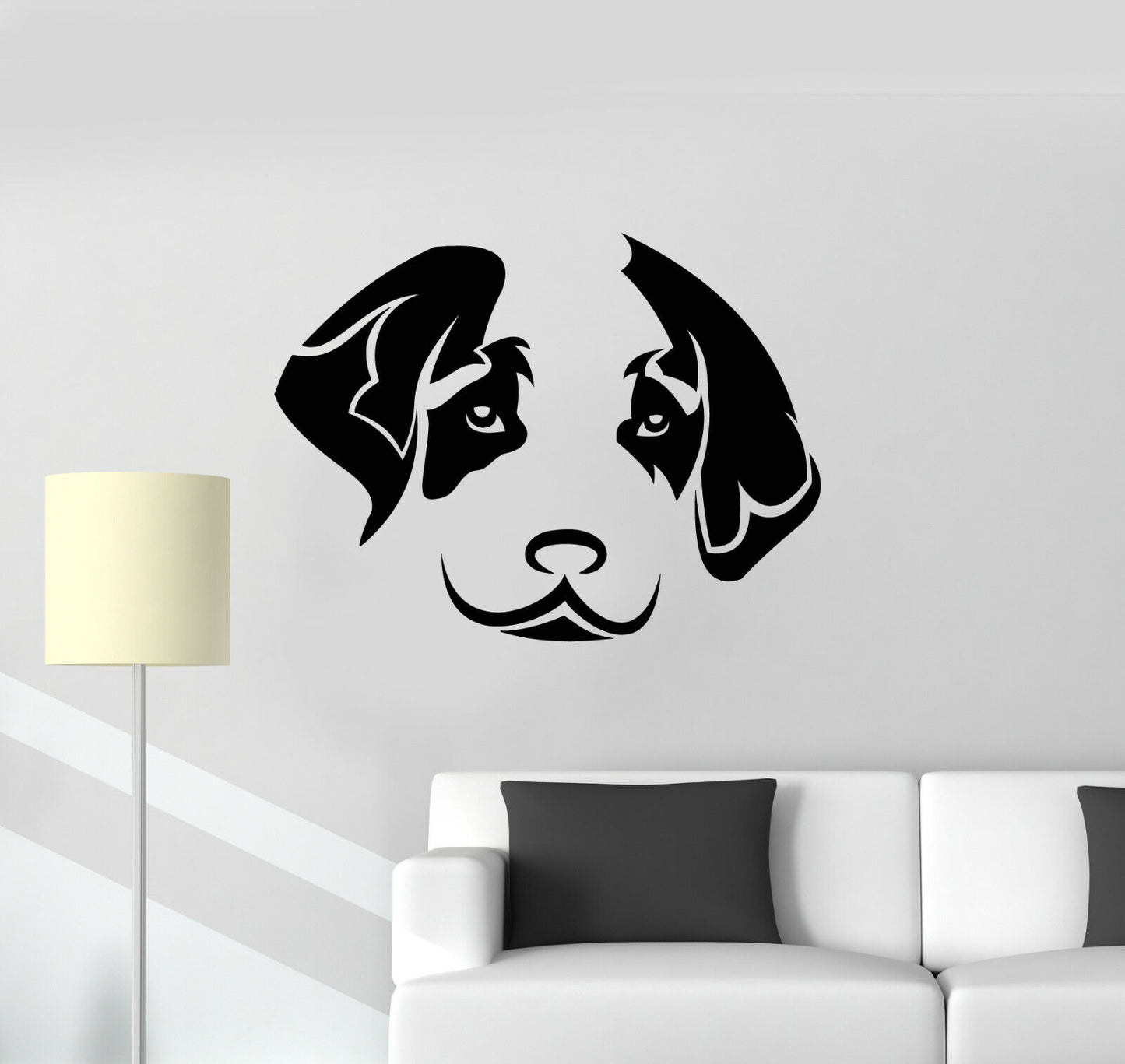 Vinyl Wall Decal Puppy Dog Head Home Animal Grooming Pet Shop Stickers (3507ig)