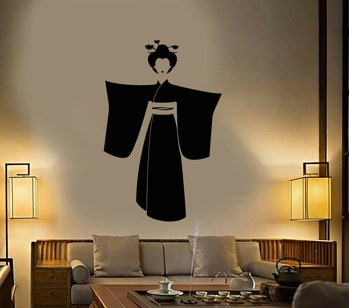 Wandtattoo Japanische Asiatische Frau Geisha Vinyl Aufkleber (3539ig)