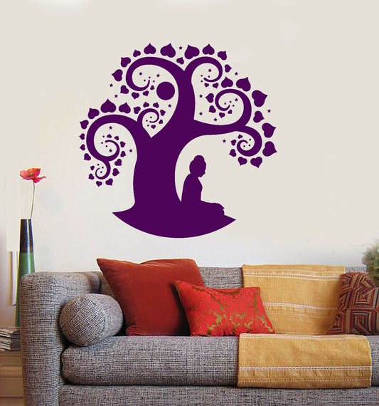 Vinyl Wall Decal Bodhi Tree Buddhism Asian Religion Buddha Stickers (3549ig)