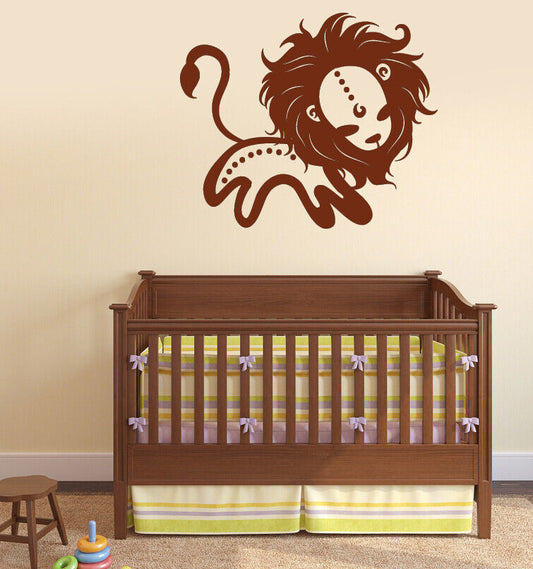 Autocollant mural Vintage animaux drôle Lion enfants vinyle décor à la maison (n1031)