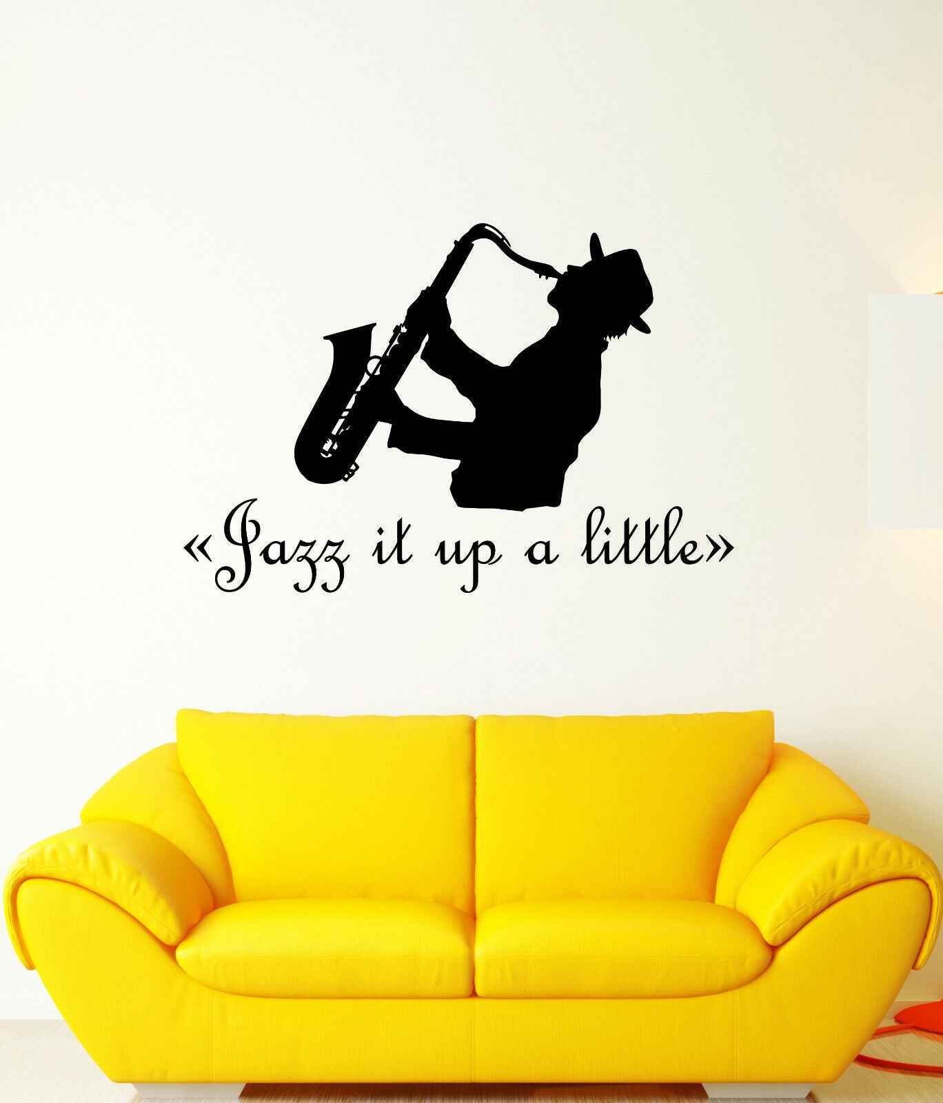 Vinyl Wall Decal Jazz Bar Quote Words Saxophonist Musician Stickers (3559ig)