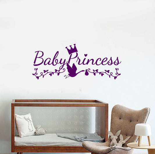 Wandaufkleber, Vinyl, „Baby Princess“, Logo, Wort, Raumdekoration (3617ig)