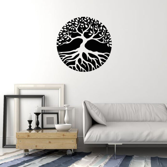 Autocollant mural en vinyle abstrait arbre de vie Nature symbole celtique autocollants (3619ig) 