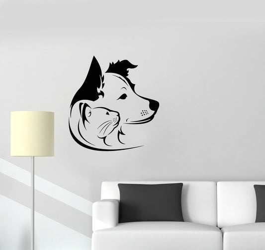 Autocollant mural en vinyle pour chien et chat, étiquette d'animaux pour la maison (3625ig) 