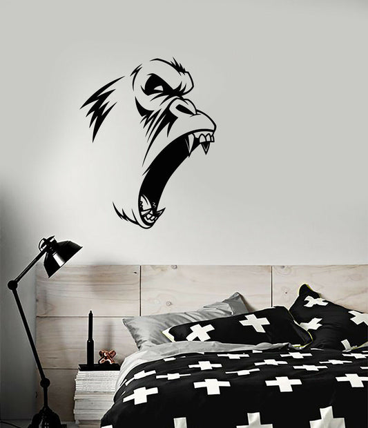 Vinyl Wall Decal Evil Gorilla Monkey Animal Fangs Stickers (3638ig)