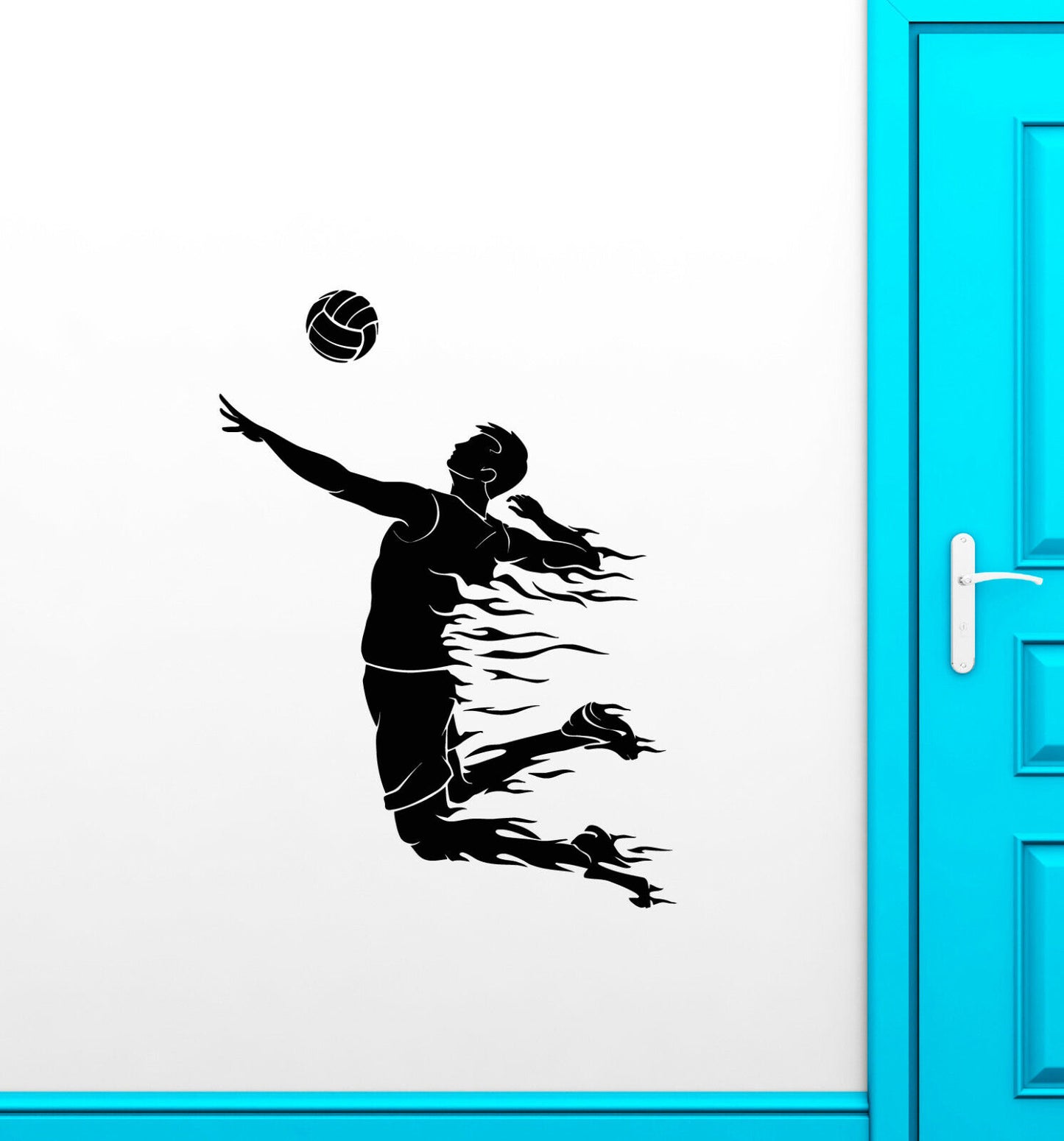 Vinyl Wall Decal Volleyball Game Player Sport Ball Stickers (3652ig)