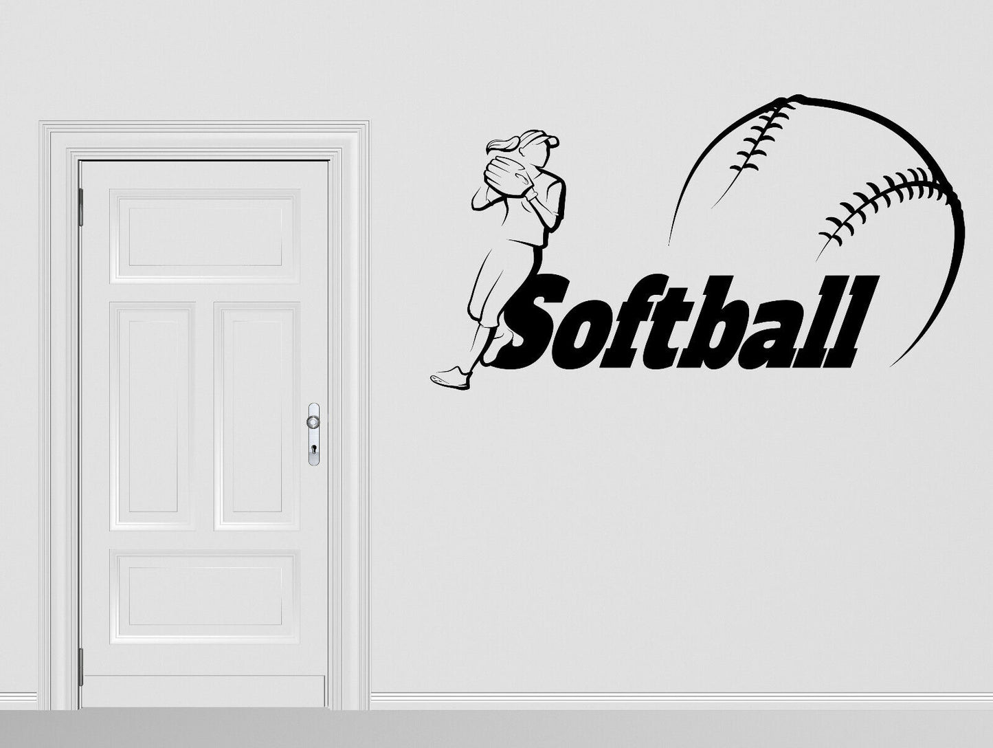 Autocollant mural en vinyle pour joueur de Baseball, Softball, jeu de balle, Sport (n1050)