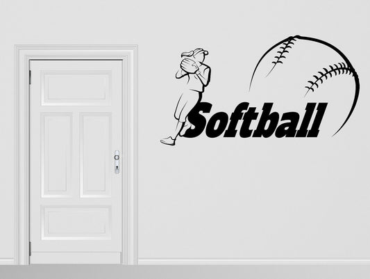 Vinyl Decal Baseball Softball Player Ball Game Sport Wall Sticker (n1050)