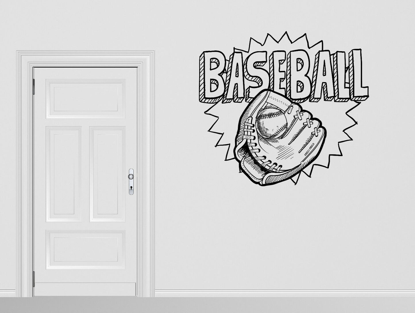 Autocollants muraux attrape-balle de Baseball, décor intérieur en vinyle de Sport (n1051)