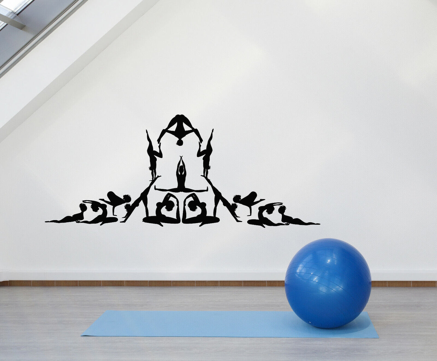 Autocollant mural en vinyle pour filles de Yoga, autocollants pour salle de méditation et Studio de pose (3690ig)