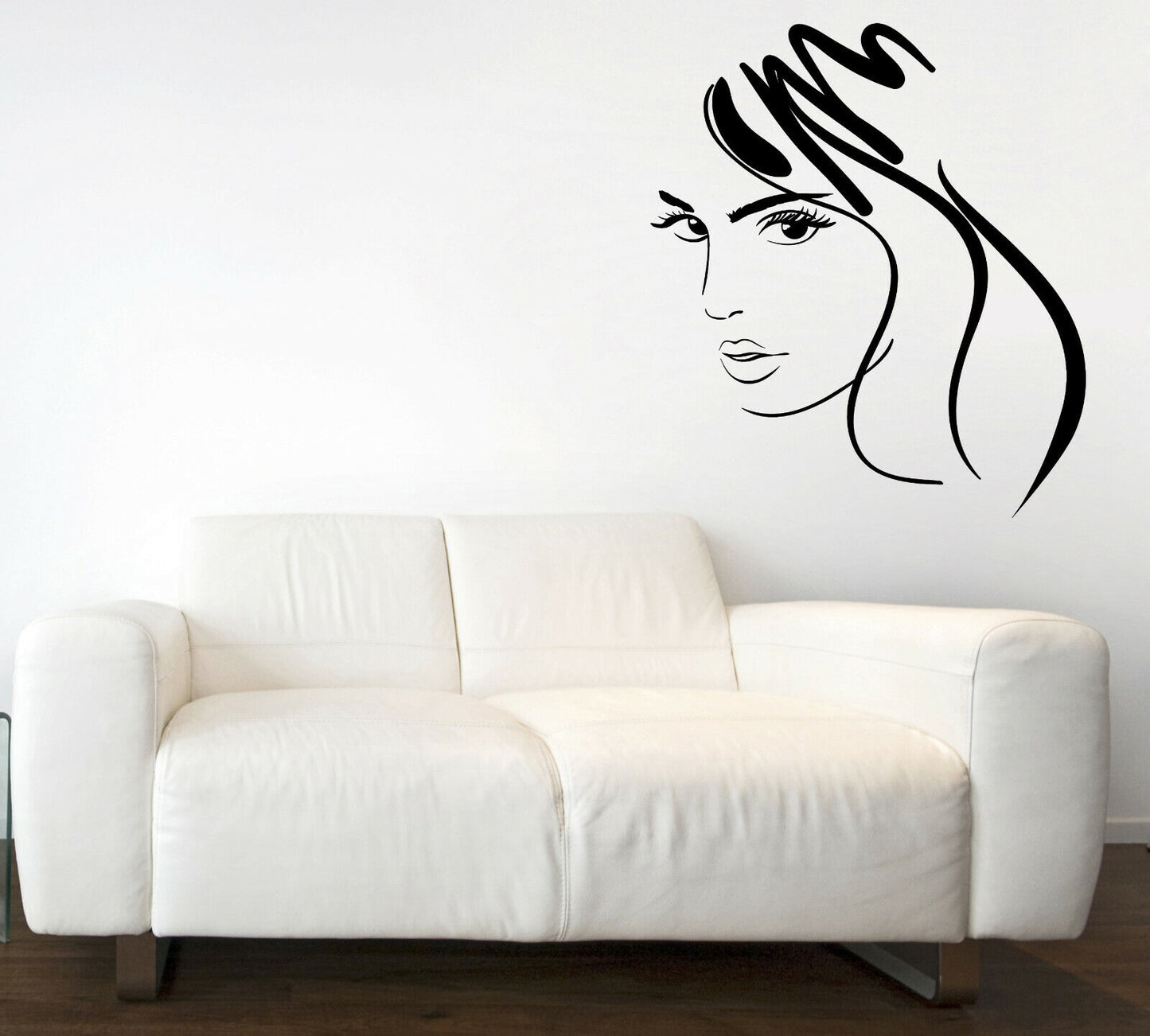 Wandtattoo Beauty Mädchen Gesicht Friseursalon Vinyl Aufkleber (n1070)