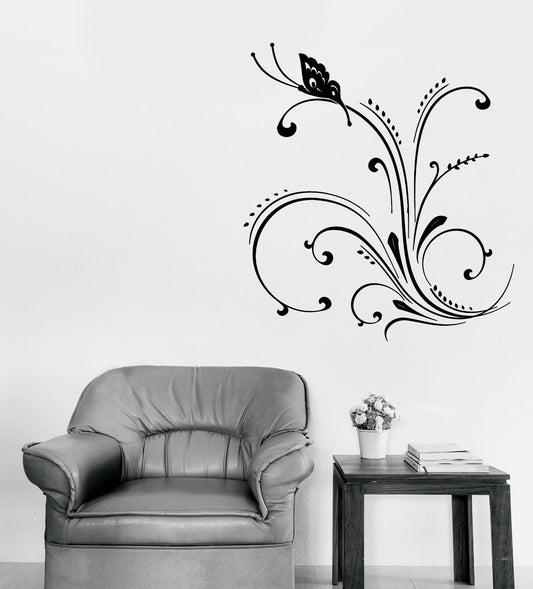 Wandtattoo Schmetterling Blumenornament Vinyl Home Interior Dekor (n1084)