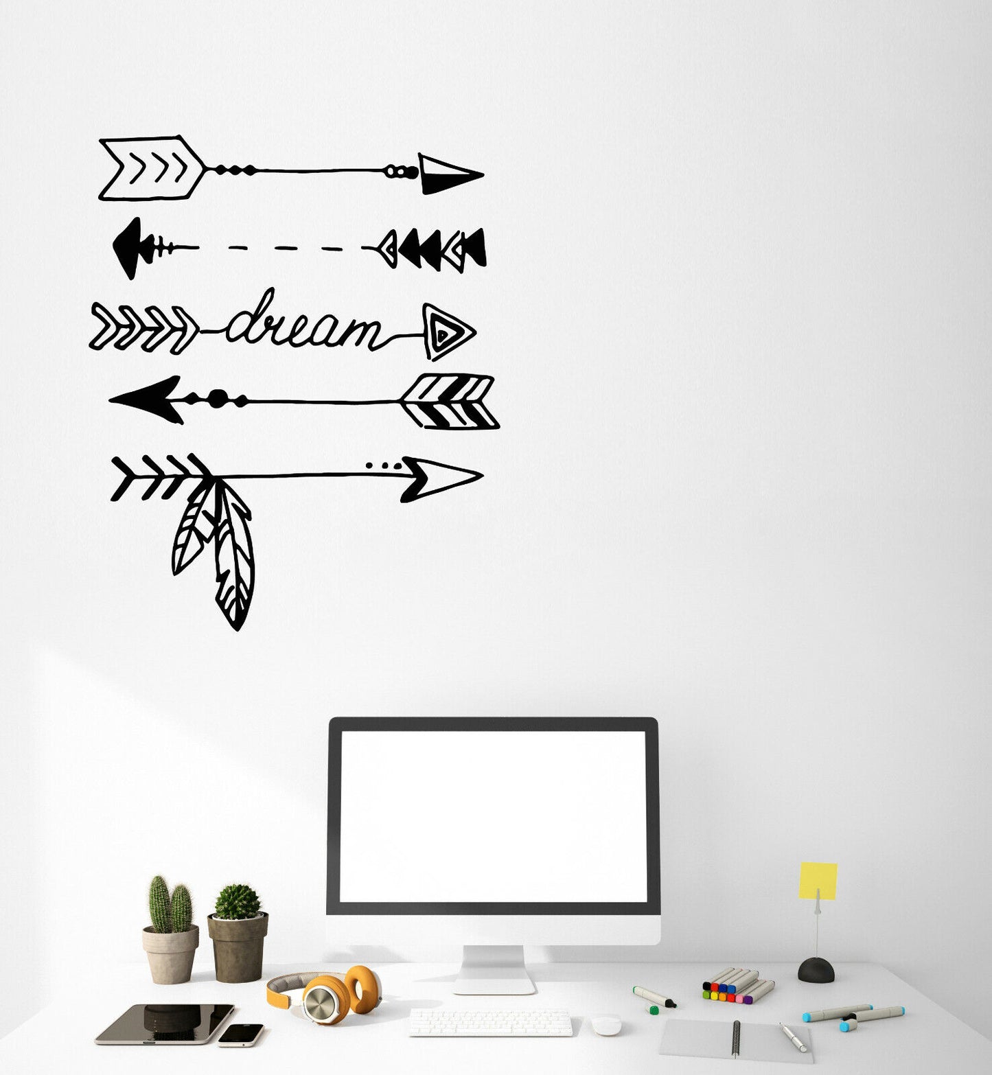 Vinyl Wall Decal Ethnic Style Arrows Protection Dreamcatcher Sticker (3731ig)