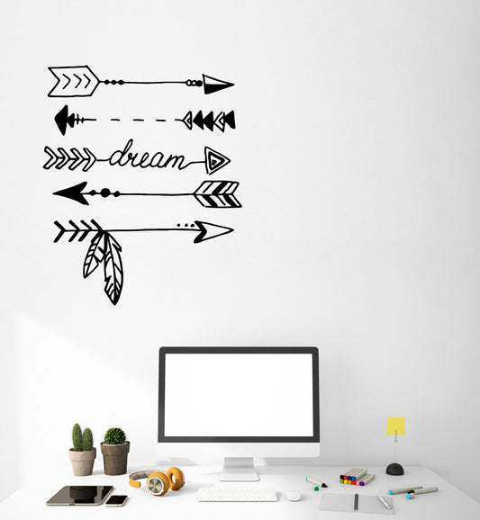 Vinyl Wall Decal Ethnic Style Arrows Protection Dreamcatcher Sticker (3731ig)