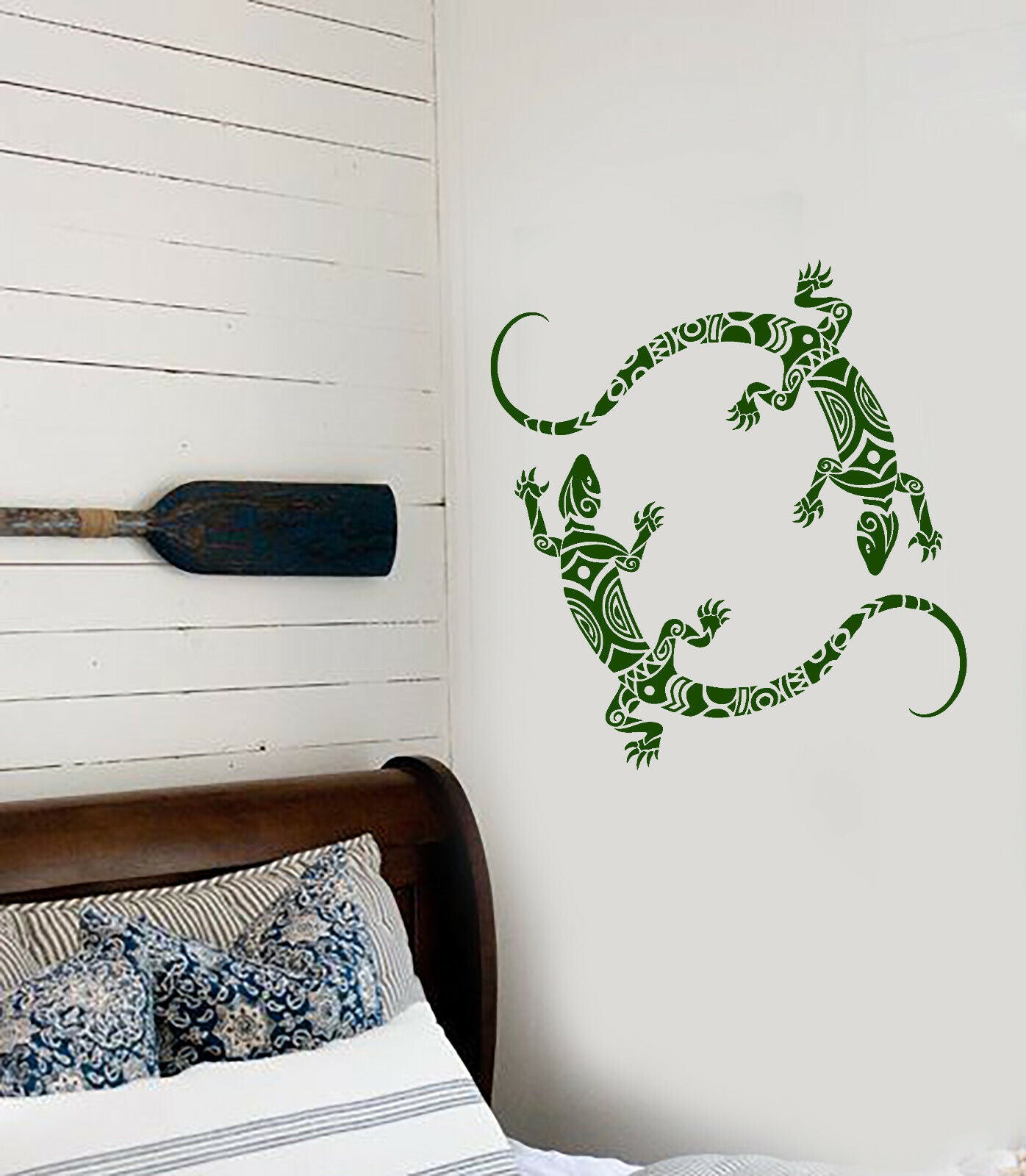 Vinyl Wall Decal Hawaii Beach Style Lizard Ornament Stickers (3736ig)