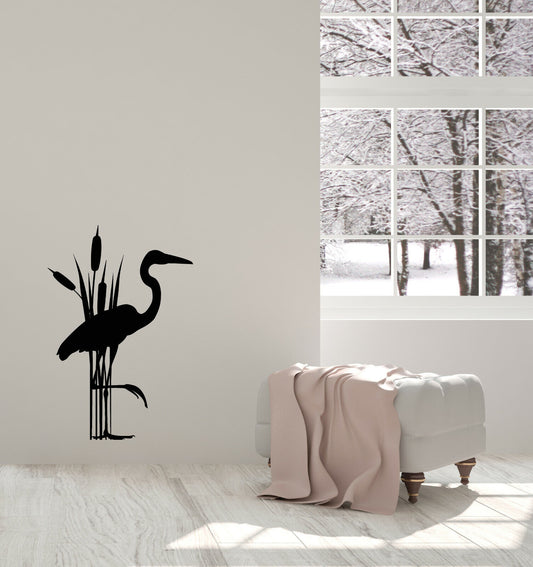 Vinyl Wall Decal Asian Japanese Bird Heron Room Decoration Stickers (3749ig)