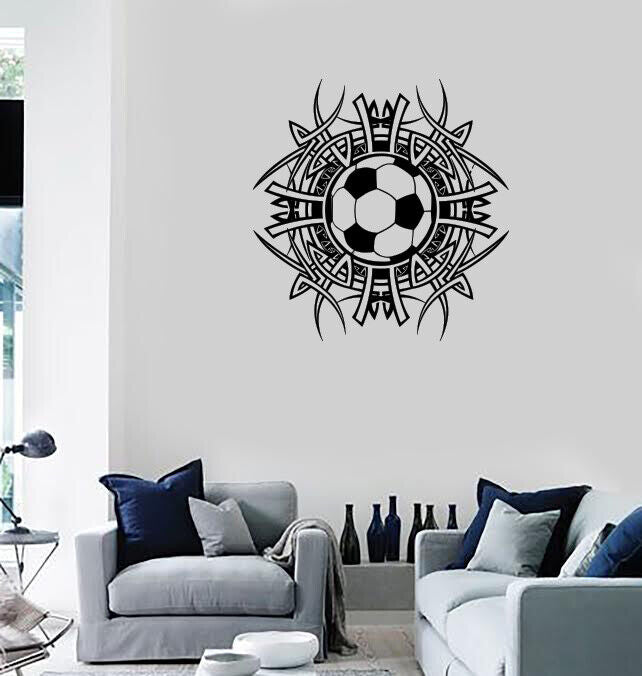 Autocollant mural en vinyle avec logo de ballon de football (N1090)