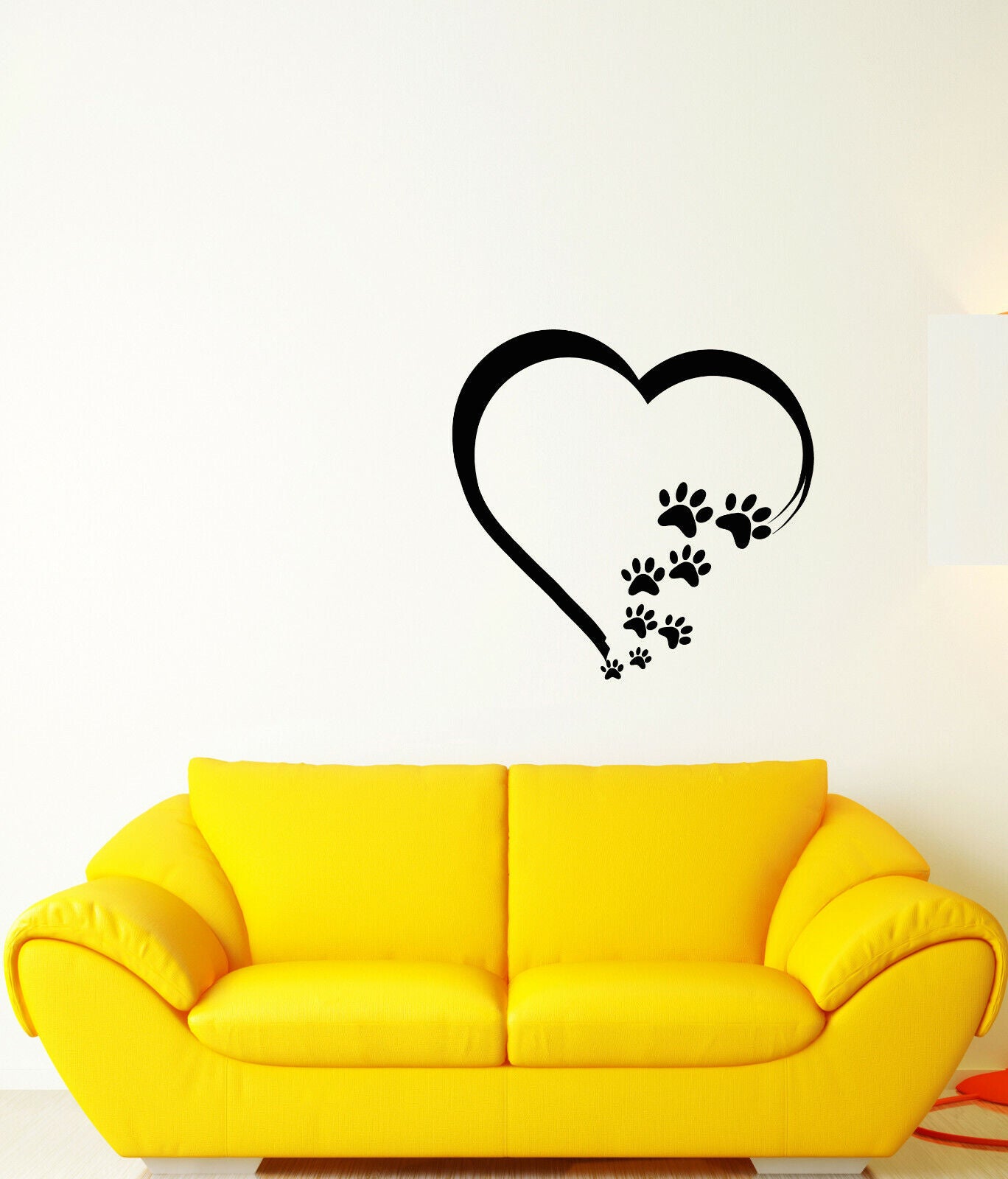 Vinyl Wall Decal Heart Symbol Love Pets Tracks Animal Dog Cat Stickers (3776ig)