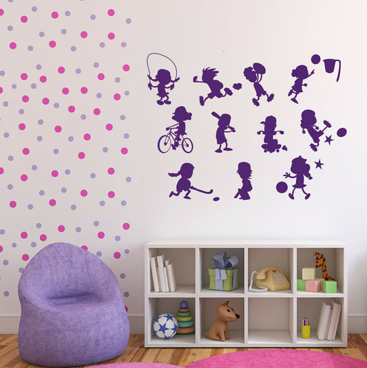 Autocollant mural en vinyle, ensemble de signes amusants, décor de sport pour enfants (n1097)