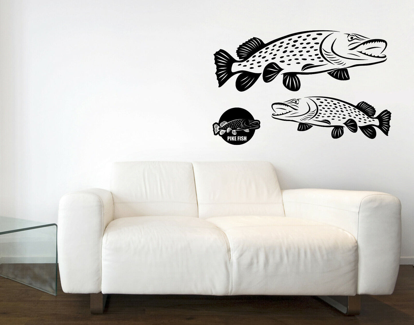 Autocollant mural en vinyle pour Club de pêche, décor de poisson brochet (n1099)