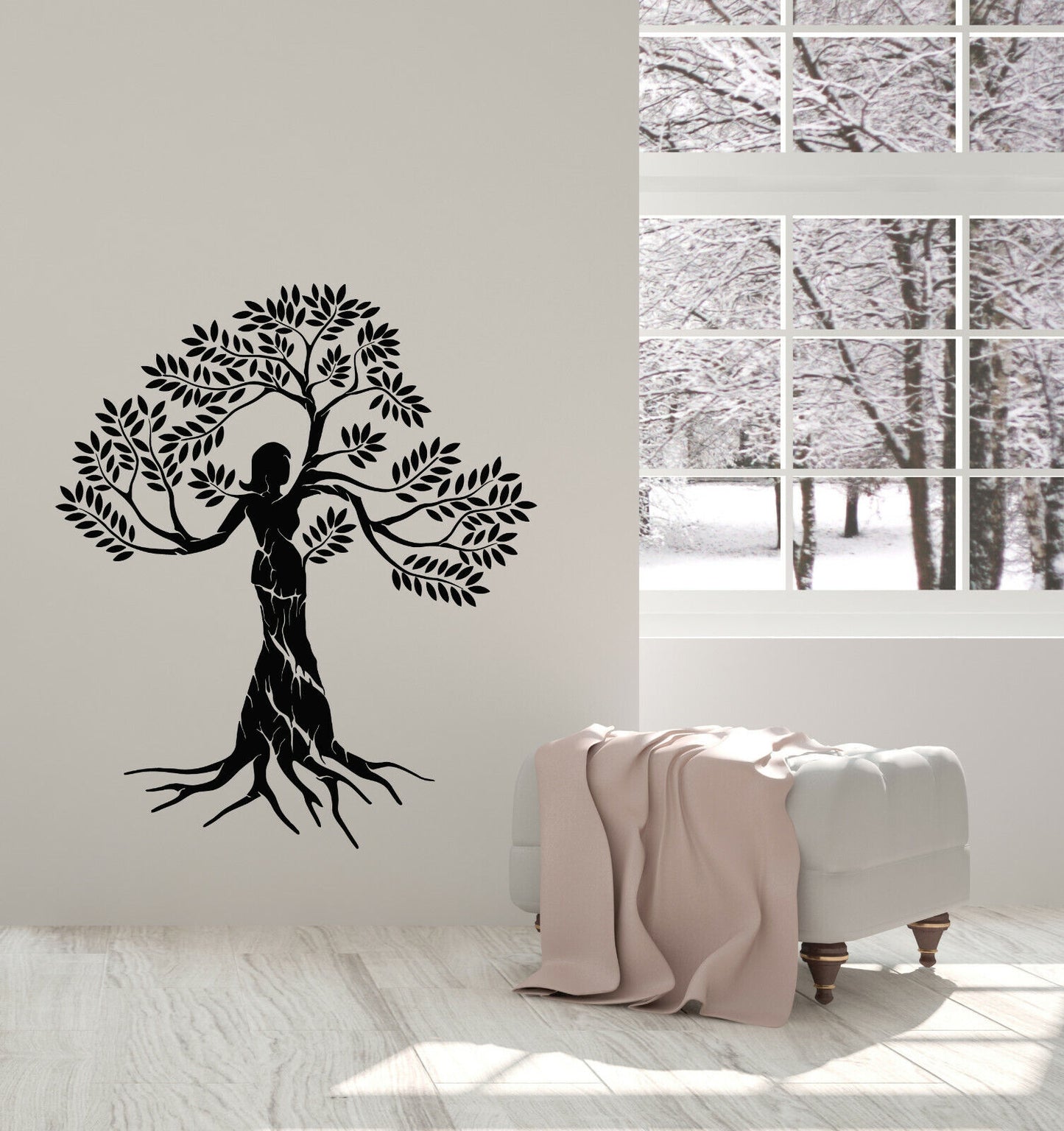 Vinyl Wall Decal Nature Woman Tree Ecological Health And Beauty Stickers 3792ig