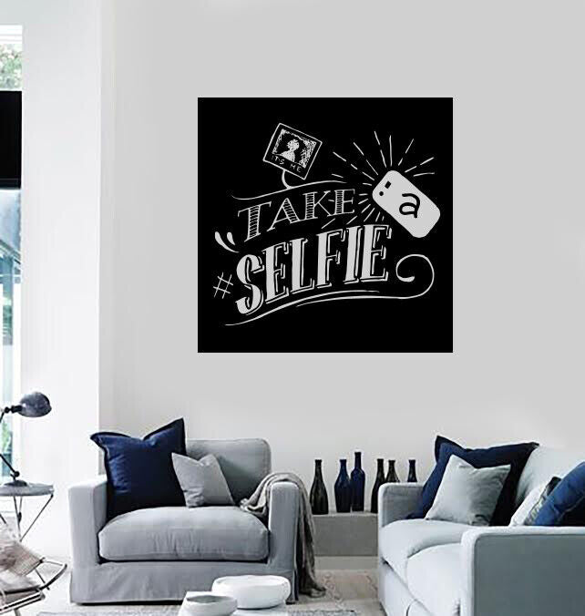 Autocollant mural en vinyle avec phrase Take Selfie, décor de tableau noir (n1124)