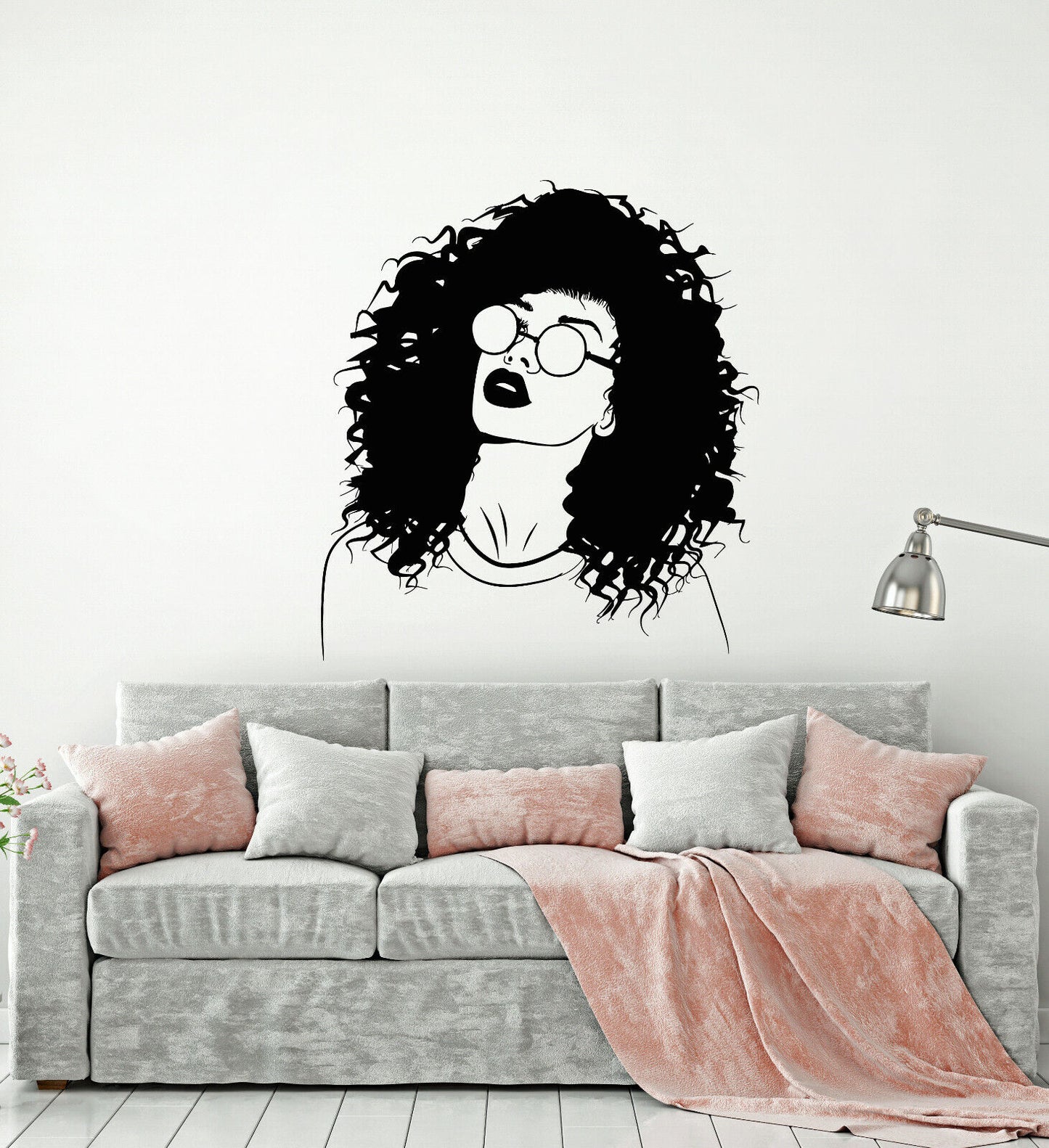 Vinyl Wall Decal Teen Girl African Hairstyle In Sunglasses Stickers (3839ig)