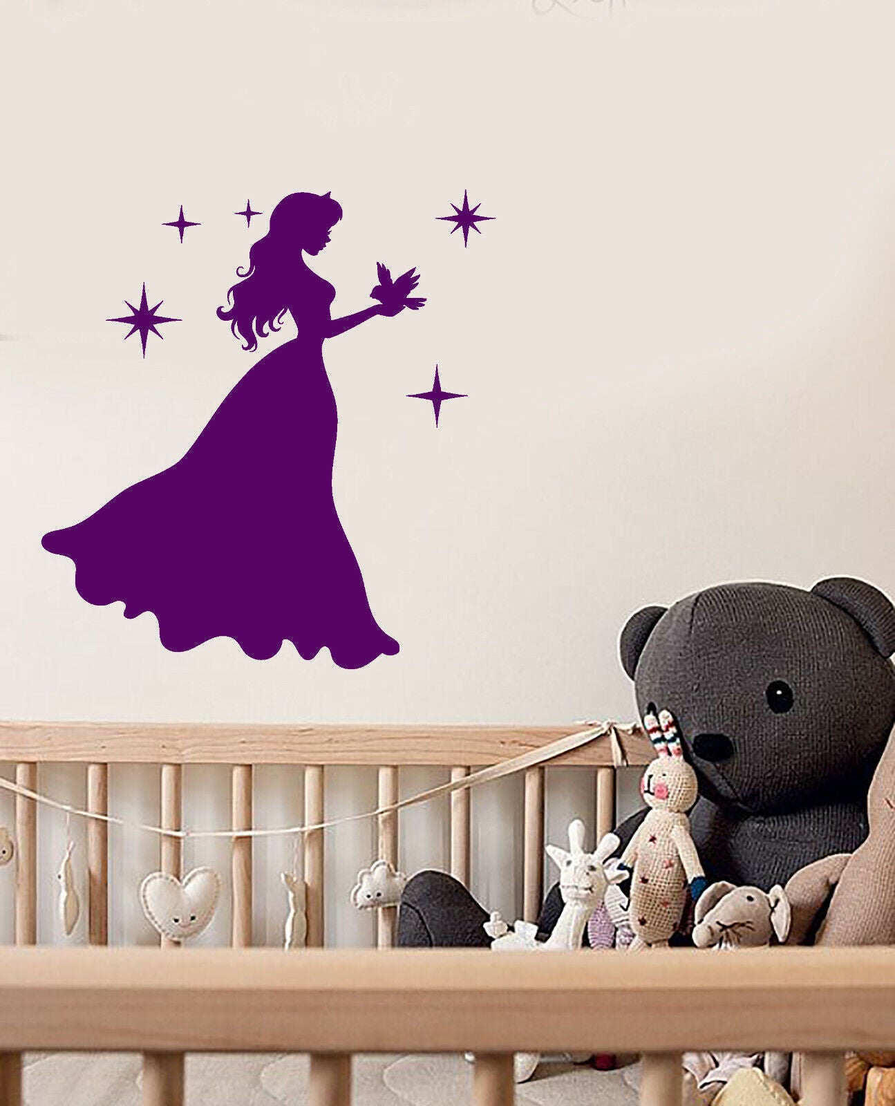 Vinyl Wall Decal Silhouette Princess Little Girl Room Fairy Tale Stickers 3854ig