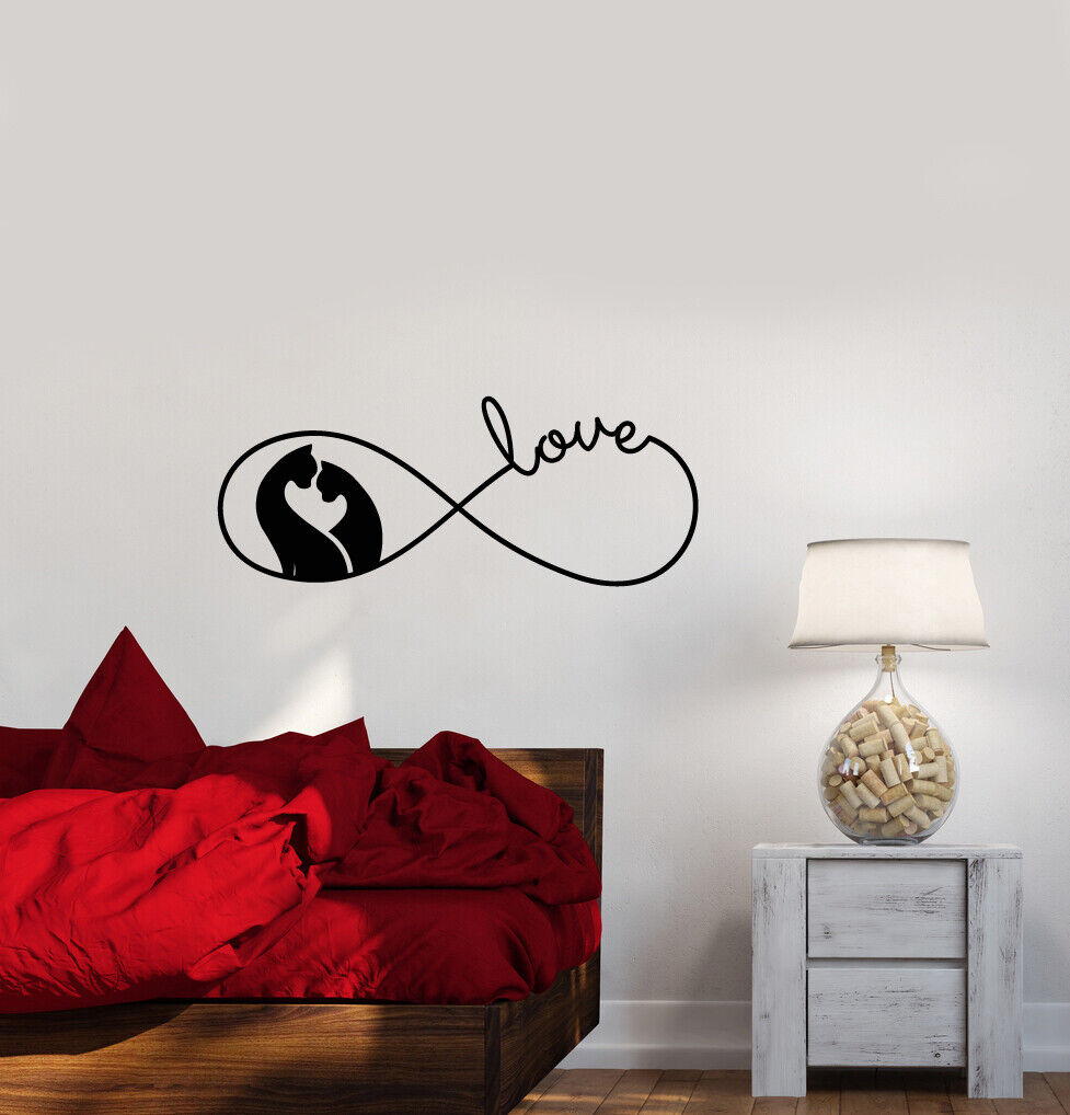 Vinyl Wall Decal Symbol Of Infinity Love Romance Cats Stickers (3877ig)