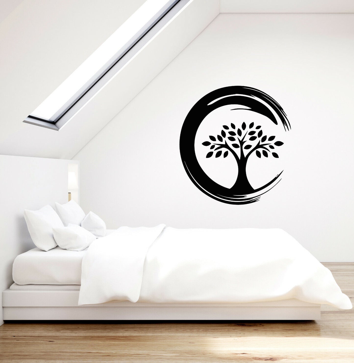 Autocollant mural en vinyle, symbole du cercle Enso, bouddhisme, Religion, arbre, autocollants (3879ig) 