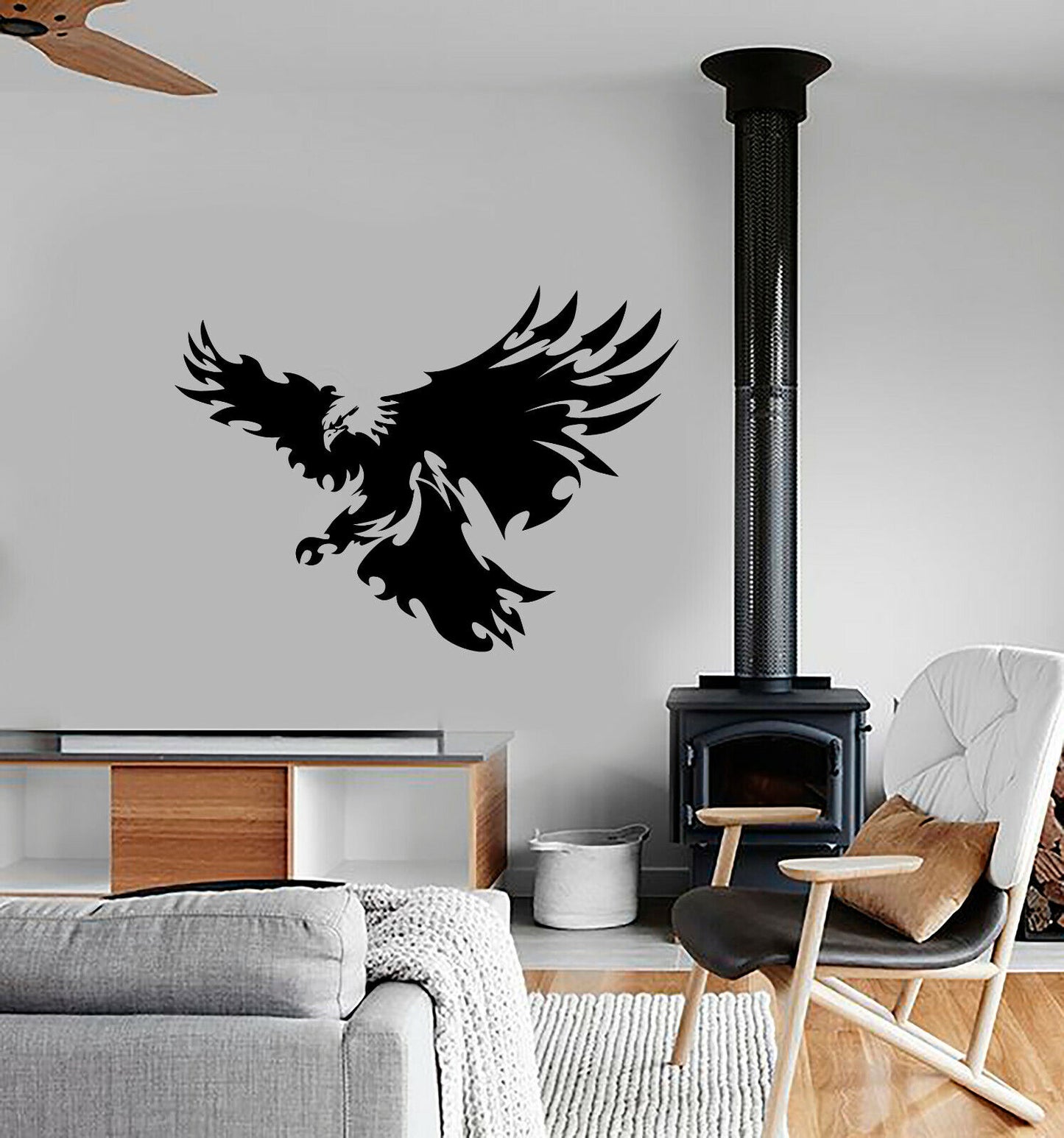 Autocollant mural en vinyle, aigle à tête blanche américaine, oiseau patriotique (3891ig)