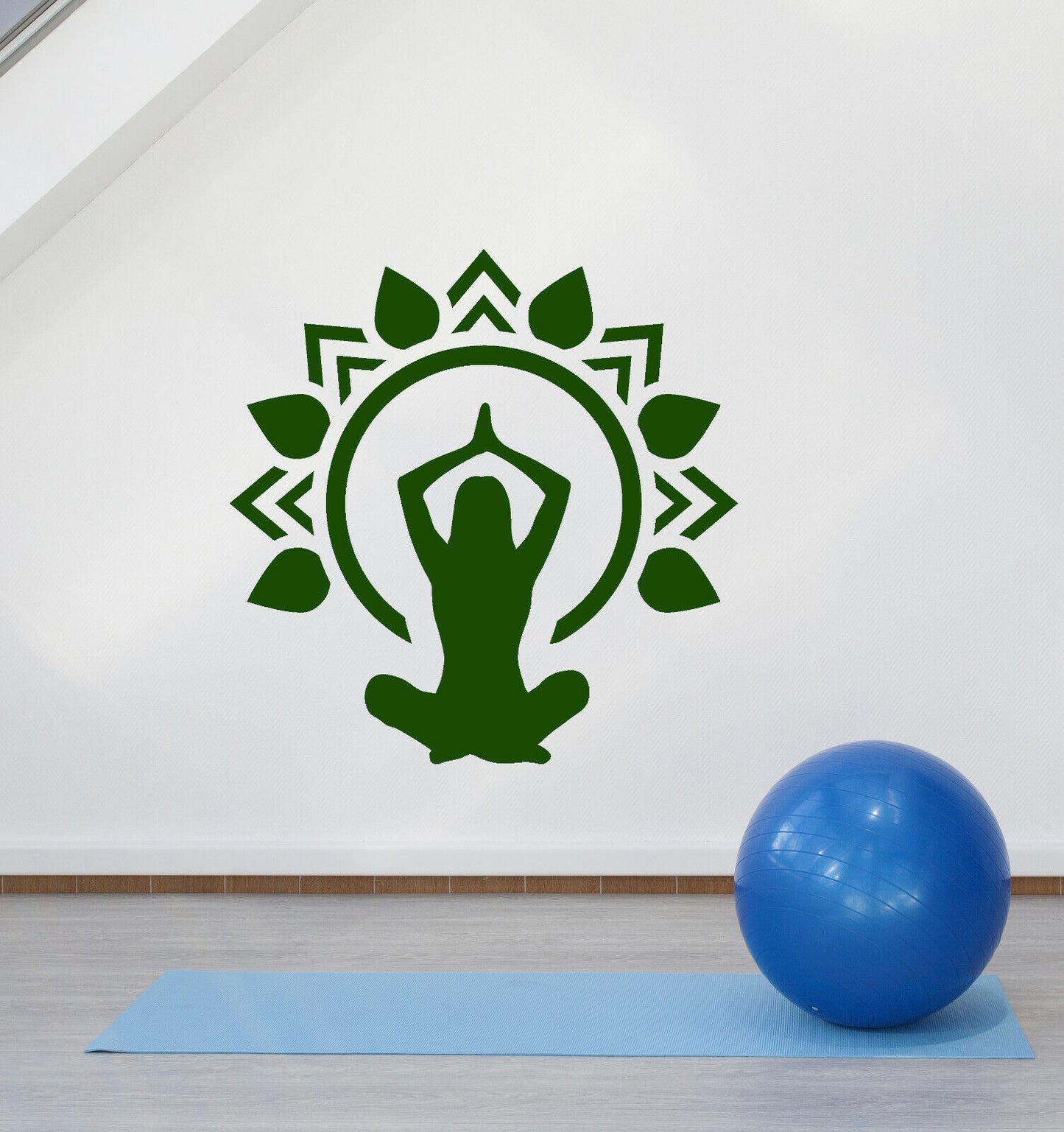 Vinyl Wall Decal Yoga Studio Design Girl Lotus Pose Meditation Stickers (3897ig)