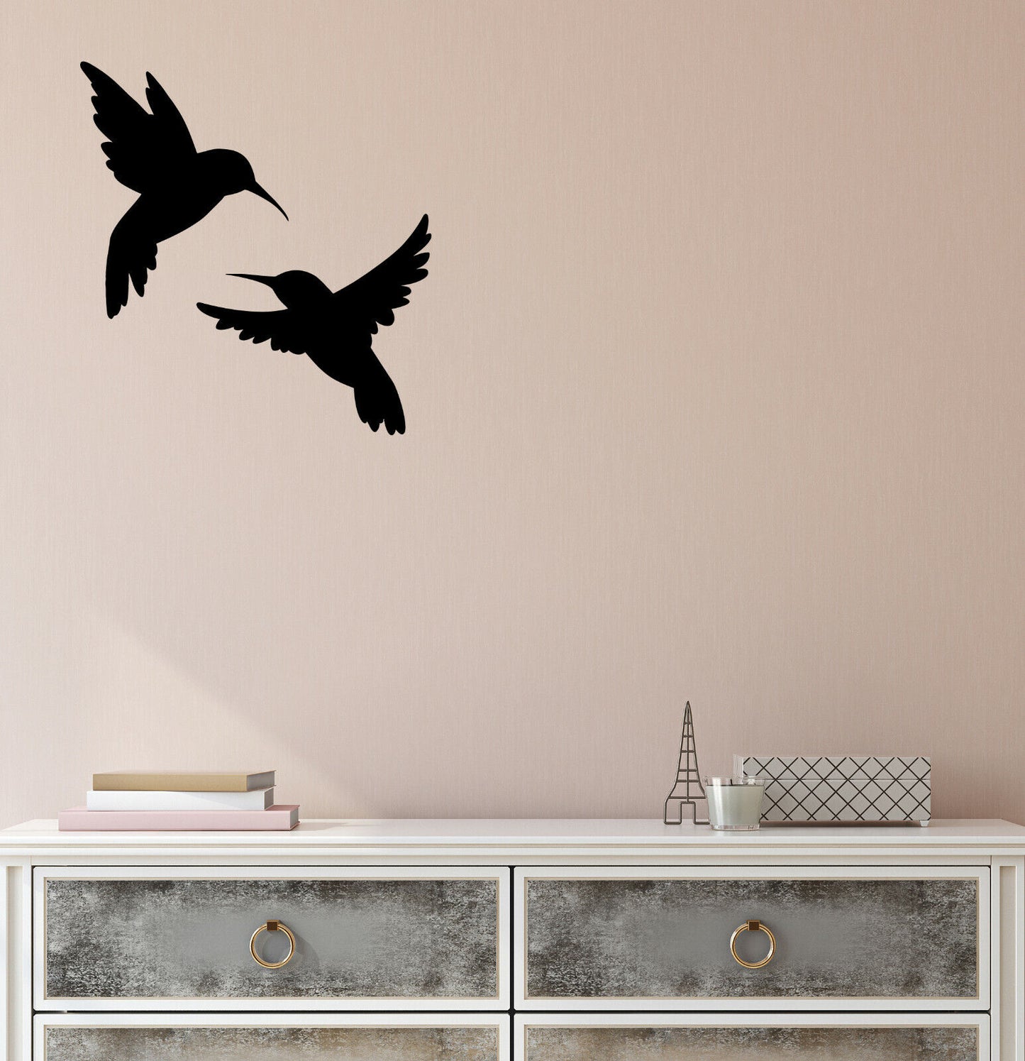 Autocollant mural en vinyle avec Silhouette de colibri et d'oiseaux, autocollants de décoration de salle (3907ig) 