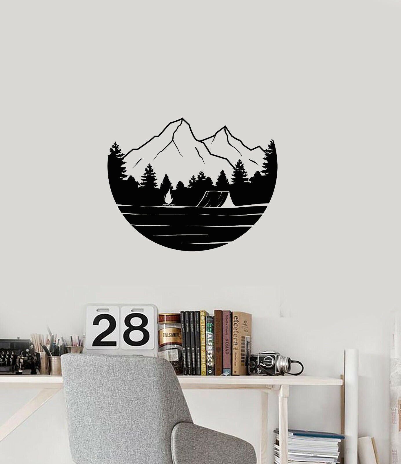 Wandtattoo Berge Landschaft Camping Reisen Vinyl (3911ig)