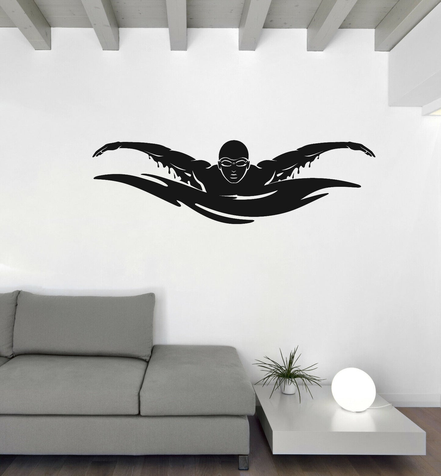 Autocollant mural en vinyle, jeux d'eau, sport, piscine, signe de natation (n1168)