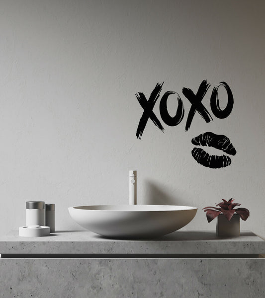 Vinyl Wall Decal Love Romance Girl Lips Lipstick Mark XOXO Stickers (3960ig)