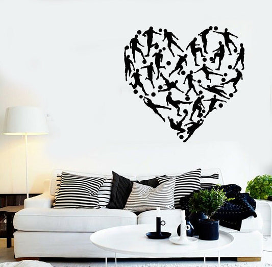 Vinyl Wall Decal Stickers Football Soccer Heart Sport (np001)