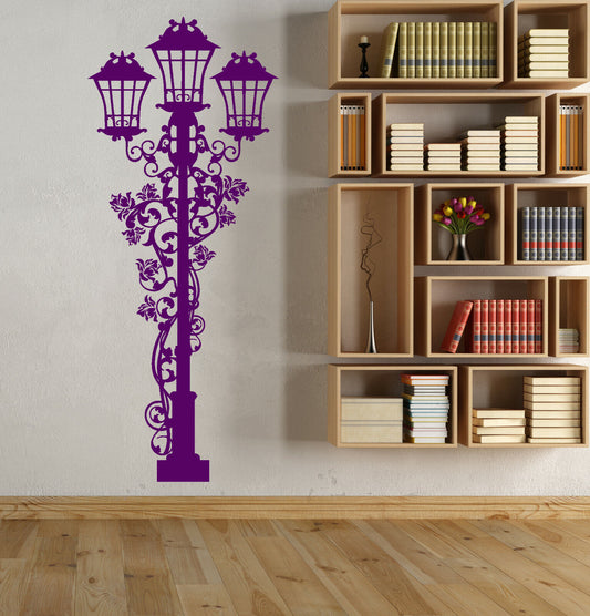 Vinyl Wall Decal Street Gas Lamp Light Room Decoration Stickers (3991ig)