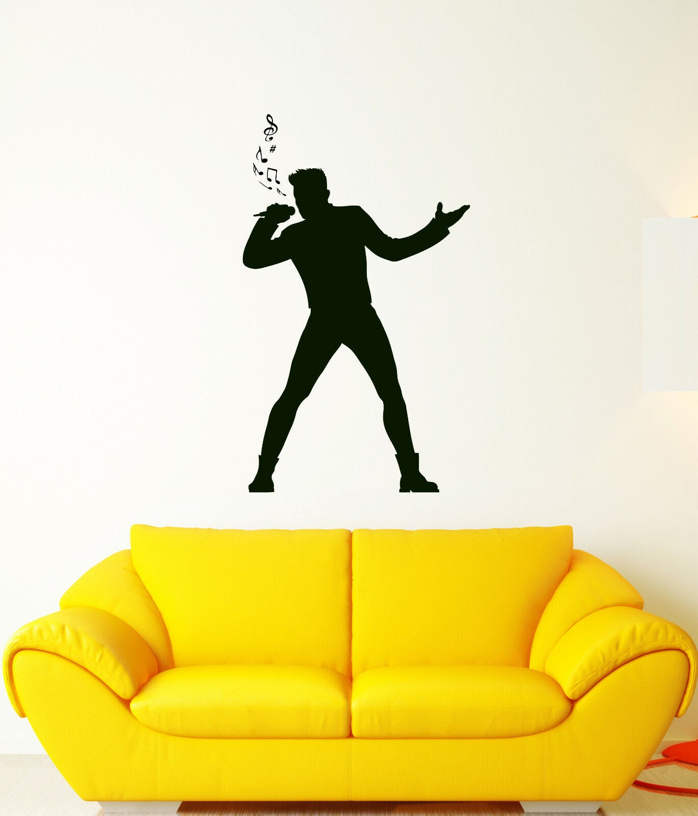 Vinyl Wall Decal Pop Singer Man With Microphone Karaoke Club Stickers (4018ig)