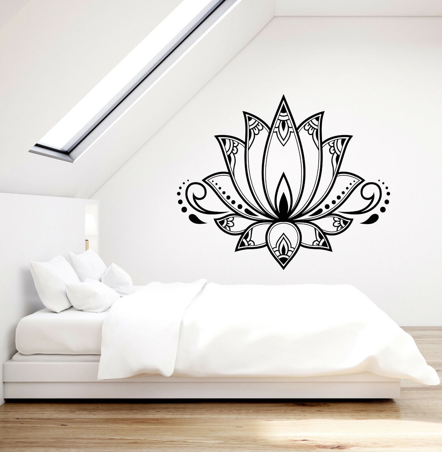 Autocollant mural en vinyle fleur de Lotus bouddhisme Yoga fille chambre autocollants (4020ig)