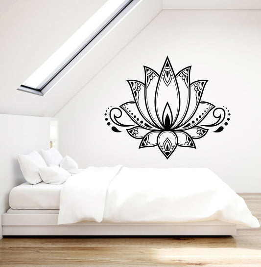 Wandtattoo Lotusblüte Blume Buddhismus Yoga Mädchenzimmer Vinyl Aufkleber (4020ig)